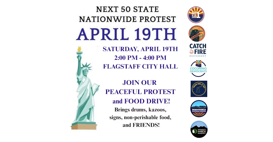 Coconino County Democratic Party to take part in Nationwide Protest rally at Flagstaff City Hall on April 19