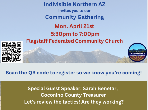 Indivisible Northern AZ to hold community gathering in Flagstaff on April 21